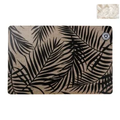 Xenos Placemat bladeren - beige/zwart - 43.5x28.5 cm - diverse varianten- Placemats