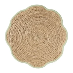 Xenos Placemat bloem groen - zeegras - ø38 cm- Placemats