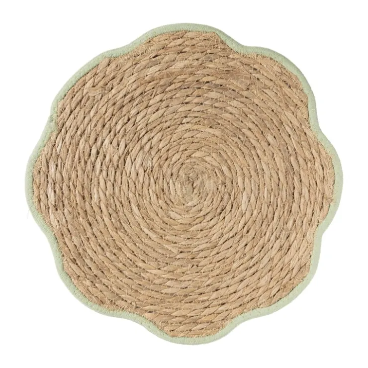Xenos Placemat bloem groen - zeegras - ø38 cm- Placemats