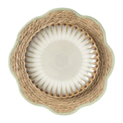 Xenos Placemat bloem groen - zeegras - ø38 cm- Placemats