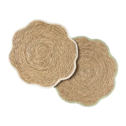 Xenos Placemat bloem groen - zeegras - ø38 cm- Placemats