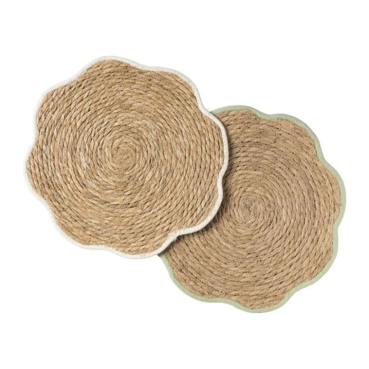 Xenos Placemat bloem groen - zeegras - ø38 cm- Placemats