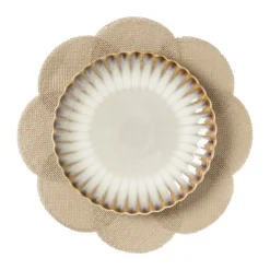 Xenos Placemat 3D bloem - bruin - ø38 cm- Kerst|Placemats