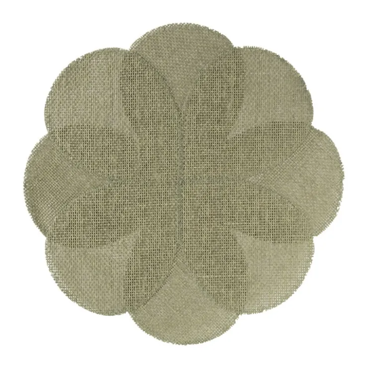 Xenos Placemat 3D bloem - groen - ø38 cm- Placemats