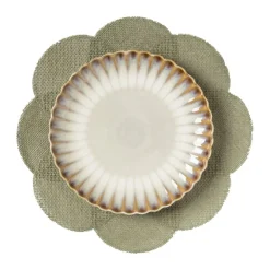 Xenos Placemat 3D bloem - groen - ø38 cm- Placemats