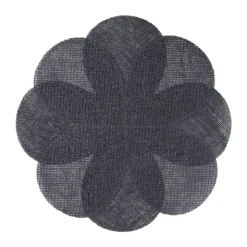 Xenos Placemat 3D bloem - zwart - ø38 cm- Placemats