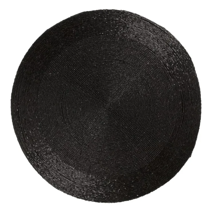 Xenos Placemat kraaltjes - zwart - ø33 cm- Placemats