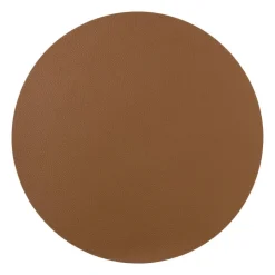 Xenos Placemat PU leer - bruin - ø38 cm- Placemats