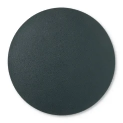 Xenos Placemat PU leer - donkergroen - ø38 cm- Placemats