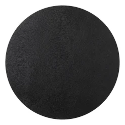 Xenos Placemat PU leer - zwart - ø38 cm- Placemats
