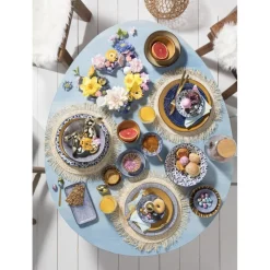 Xenos Placemat rond met franjes - ⌀38 cm- Placemats