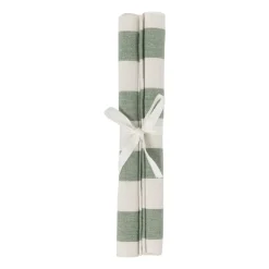 Xenos Placemat streep - groen - set van 2- Placemats