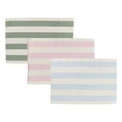 Xenos Placemat streep - groen - set van 2- Placemats