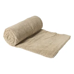 Xenos Plaid blokje - beige - 130x160 cm- Plaids