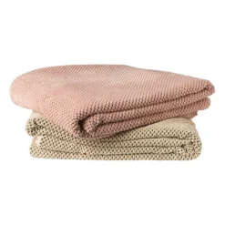 Xenos Plaid blokje - blush - 130x160 cm- Plaids