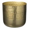 Xenos Plantenpot relief - goud - ø18.5x17.5 cm- Plantenbakken|Bloempotten