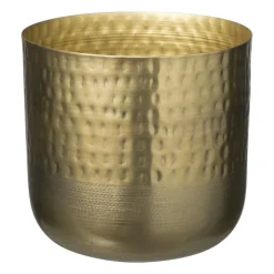 Xenos Plantenpot relief - goud - ø18.5x17.5 cm- Plantenbakken|Bloempotten