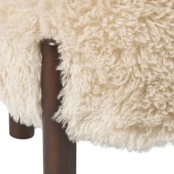 Xenos Poef beatle - beige/bruin - ø40x34.5 cm- Poefjes