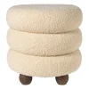 Xenos Poef bubbles - beige - ø38x42 cm- Poefjes
