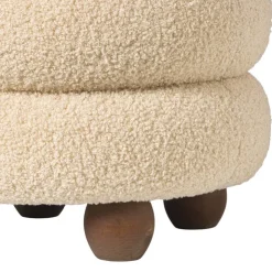 Xenos Poef bubbles - beige - ø38x42 cm- Poefjes