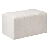Xenos Poef chenille - beige - 38x66x38 cm- Poefjes