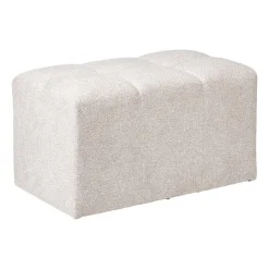 Xenos Poef chenille - beige - 38x66x38 cm- Poefjes