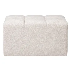 Xenos Poef chenille - beige - 38x66x38 cm- Poefjes