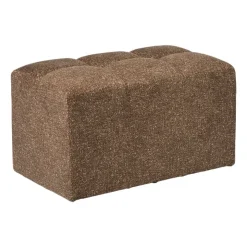 Xenos Poef chenille - bruin - 38x66x38 cm- Poefjes