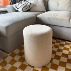 Xenos Poef Debby - beige - ø35x40 cm- Poefjes