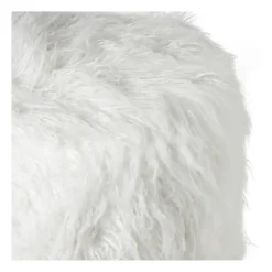 Xenos Poef fluffy - wit - 38x42x42 cm- Poefjes