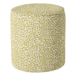 Xenos Poef jacquard - geel - ø35x39 cm- Poefjes