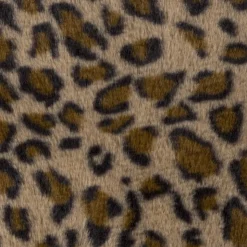 Xenos Poef luipaard - bruin/beige - ø40x29 cm- Poefjes