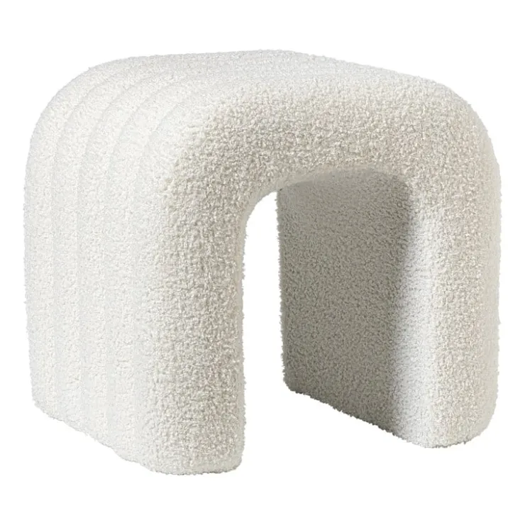 Xenos Poef Naomi - wit - 41x42x30 cm- Poefjes