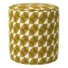Xenos Poef retro - oker/beige - ø35x38 cm- Poefjes