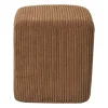Xenos Poef rib vierkant- bruin - 38x35x35 cm- Poefjes