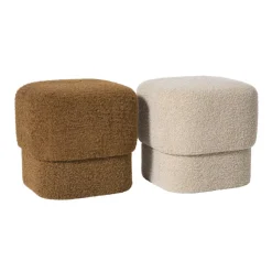 Xenos Poef vilt - beige - 40x40x40 cm- Poefjes