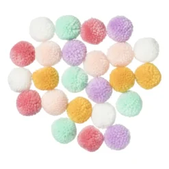 Xenos Pompoms mix - 24 stuks - 18x12x3 cm- Knutselspullen