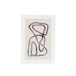 Xenos Poster abstract 2 - beige/zwart - 13x18 cm- Posters
