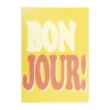 Xenos Poster bonjour - geel/rood - 70x50 cm- Posters