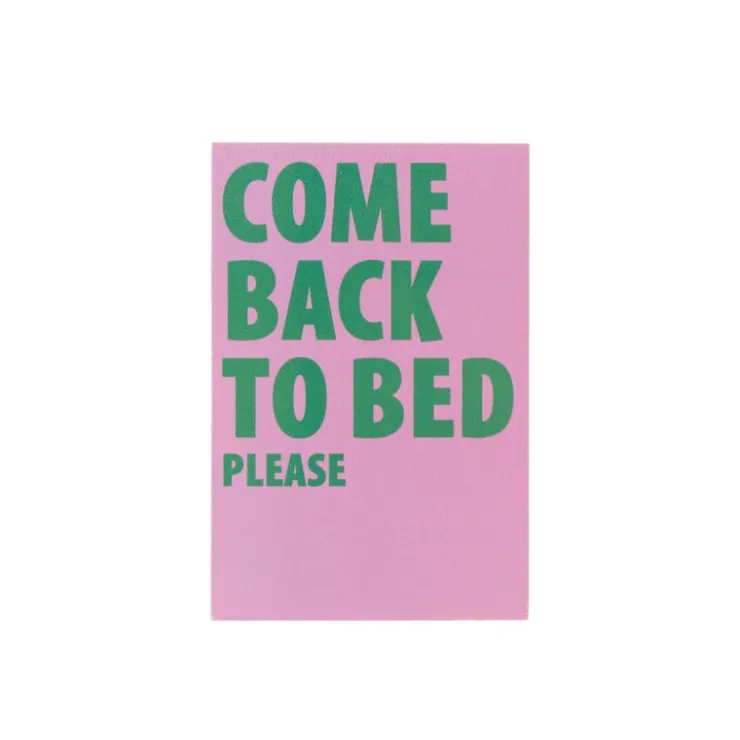 Xenos Poster come back to bed - roze/groen - 13x18 cm- Posters