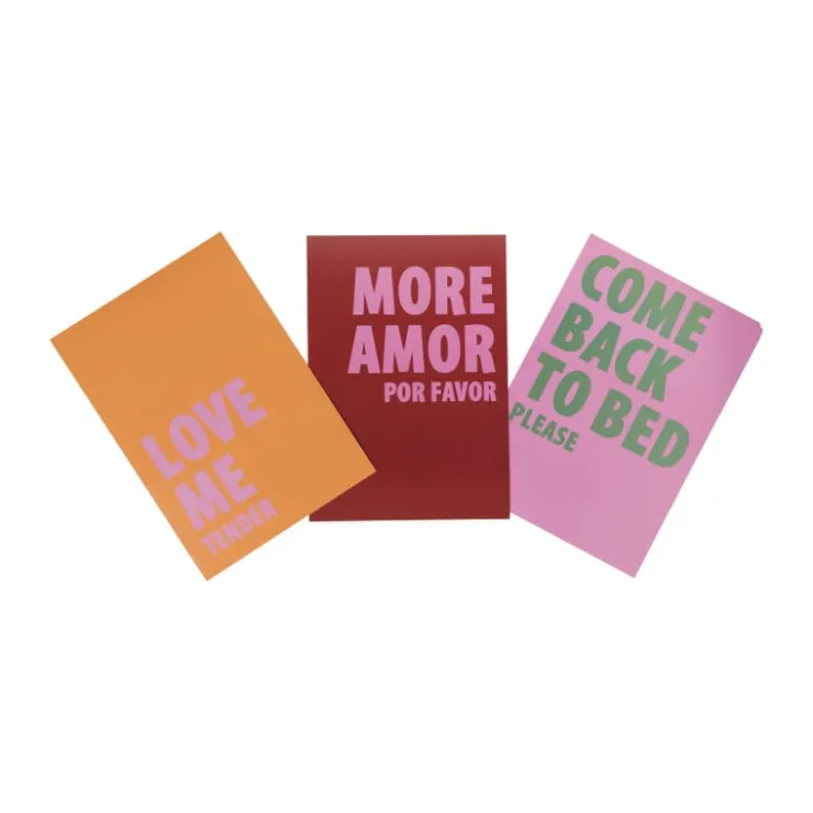Xenos Poster love me tender - oranje/roze - 13x18 cm- Posters