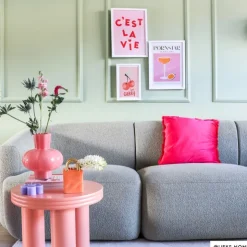 Xenos Poster met lijst cherry - roze/wit - 30x21 cm- Posters