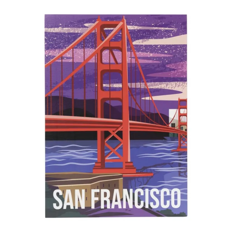 Xenos Poster San Francisco - multikleur - 21x30 cm- Posters