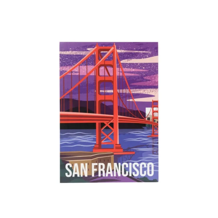 Xenos Poster San Francisco - multikleur - 13x18 cm- Posters