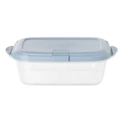 Xenos Push up bewaardoos - 1.1 liter - blauw- Bewaardozen|Magnetrondozen