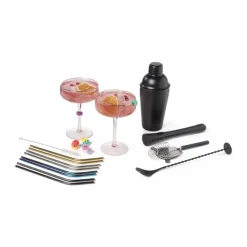 Xenos Rietjes RVS - regenboog - set van 4- Rietjes