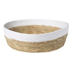 Xenos Ronde mand met witte rand - ø28x8 cm- Manden|Manden
