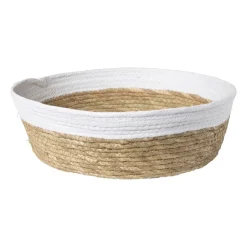 Xenos Ronde mand met witte rand - ø24x7 cm- Manden|Manden