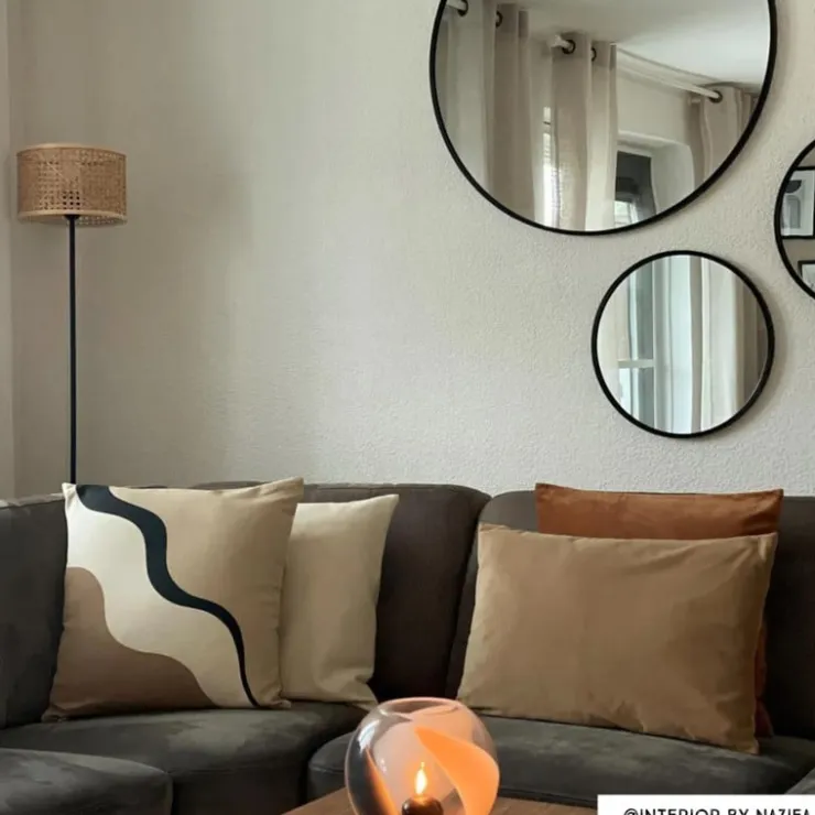 Xenos Ronde spiegel - ø40 cm - metalen lijst- Wandspiegels