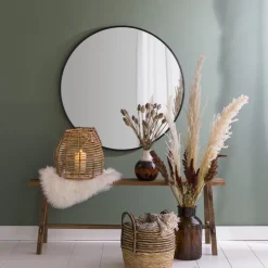 Xenos Ronde spiegel - ø80 cm - metalen lijst- Kerstcadeaus|Wandspiegels
